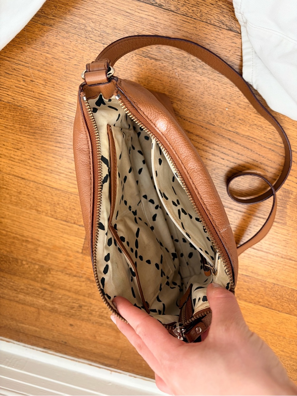 kate spade Brown Leather Crossbody with Front Zip Pocket - Picture 5 of 6